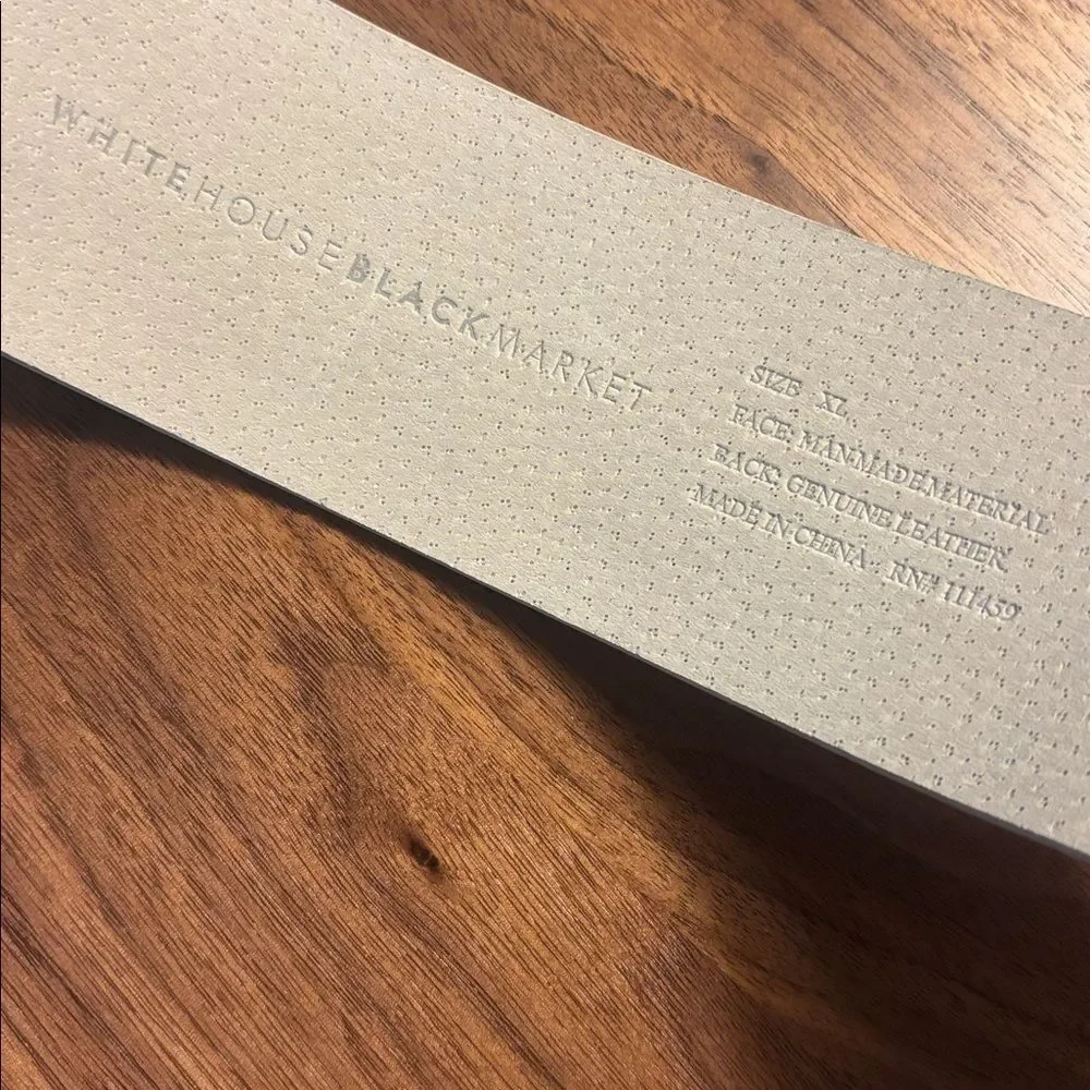 White House Black Market Tan and Cream Belt - XL
